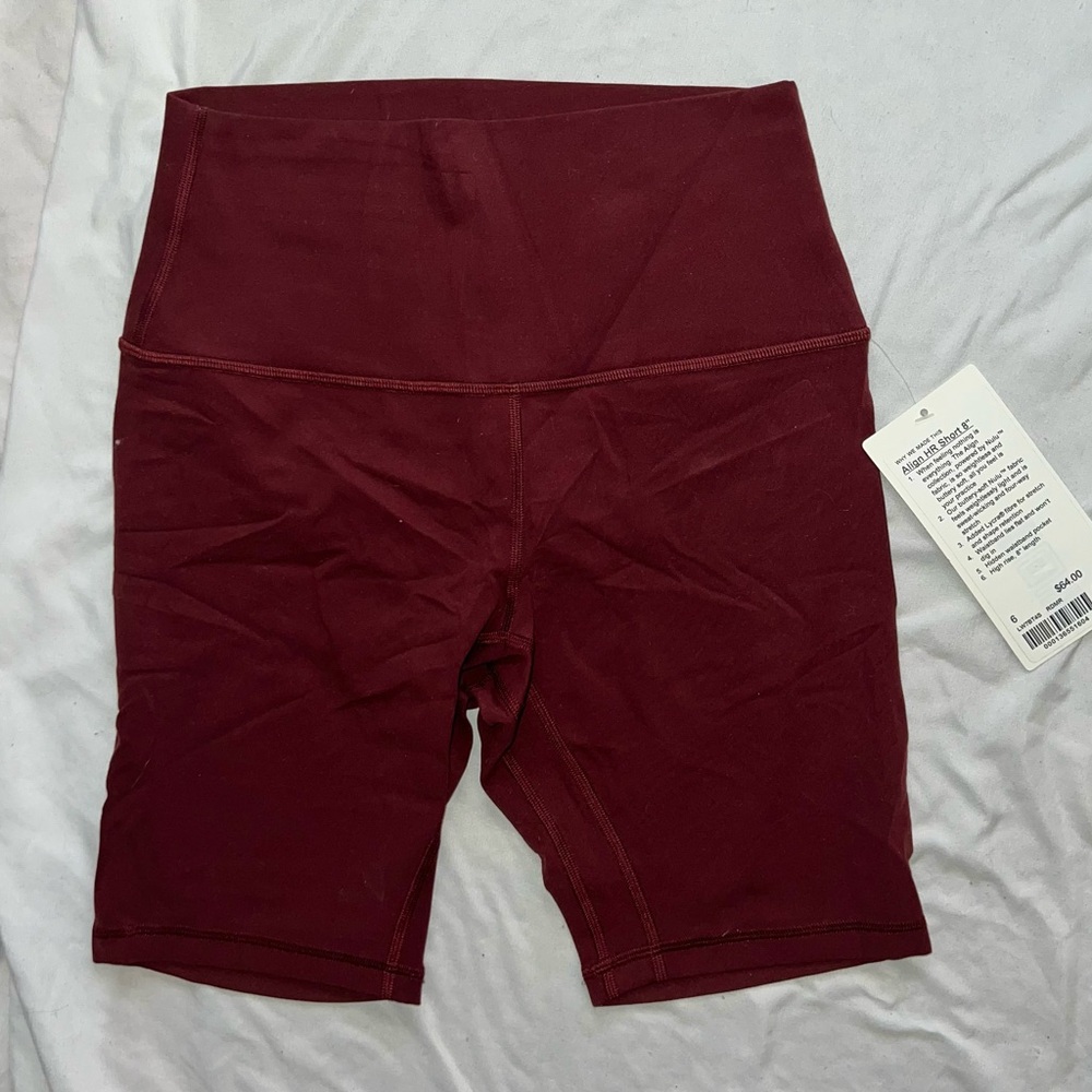 Red Merlot 8” High Rise Shorts